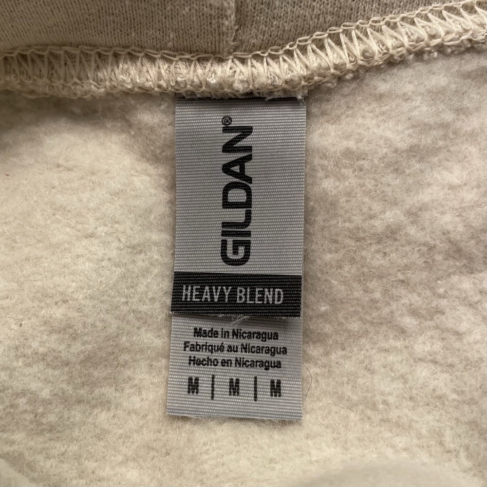 Cat Lover Hoodie Mens Size Medium Light Tan Custom Sweatshirt Gildan Heavy Blend - Picture 2 of 5